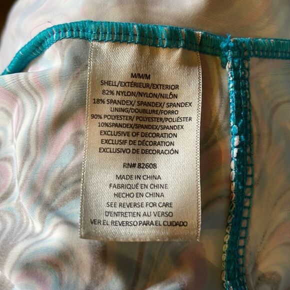 Free Country Womens Tankini Swim Top Halter Tie Multicolor Swirl Pattern Medium - Picture 16 of 16